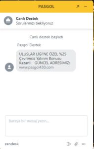 pasgol canlı destek
